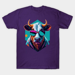 cool cow with sunglasses T-Shirt